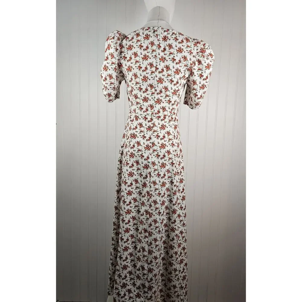 Danielle Bernstein X Macy's White Floral Sweetheart Maxi Dress Women's XS - Picture 5 of 10